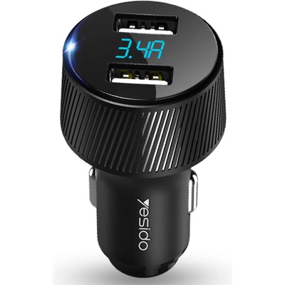 YESIDO Зарядно за кола 2x USB 2x USB 18W, 3.4A - Yesido (Y31) - Черен