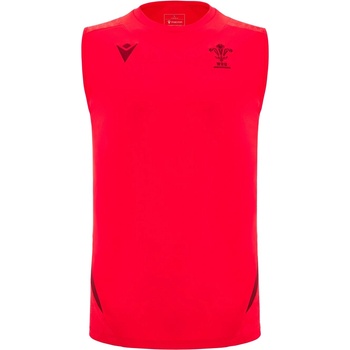 Macron Wales Rugby Sleeveless Training Shirt 2025 Adults - Red