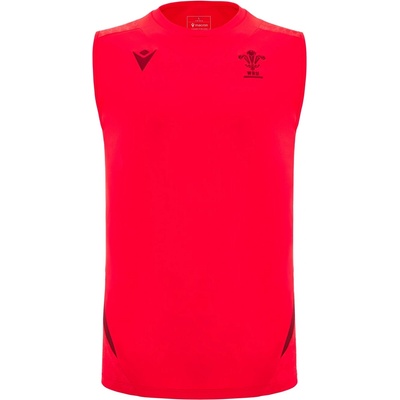 Macron Wales Rugby Sleeveless Training Shirt 2025 Adults - Red