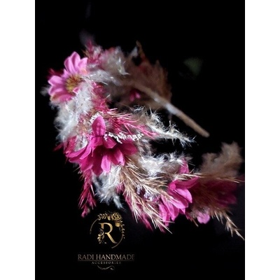 Radi handmade Диадема с цикламени маргаритки и декорация (878)