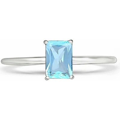 Nefertitis Topaz modry broušený prsten stříbro RBC304