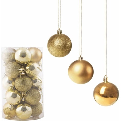 SPRINGOS Vianočné banky zlaté mix 4cm sada 20ks