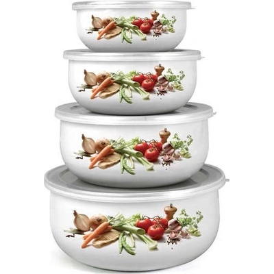 Banquet 8dílná sada smaltovaných misek Belly-10 x 4,7 cm 14 x 6,1 cm 16 x 6,8 cm 18 x 7,5 cm