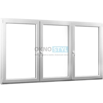 OKNOSTYL.cz plastové okno trojkřídlé se sloupkem REHAU 23600 x 15400 mm Bílá