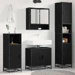 vidaXL Комплект мебели за баня 4 бр. Черния дъб 35 x 37, 5 x 188, 5 см (3402479)