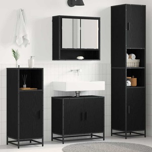 vidaXL Комплект мебели за баня 4 бр. Черния дъб 35 x 37, 5 x 188, 5 см (3402479)