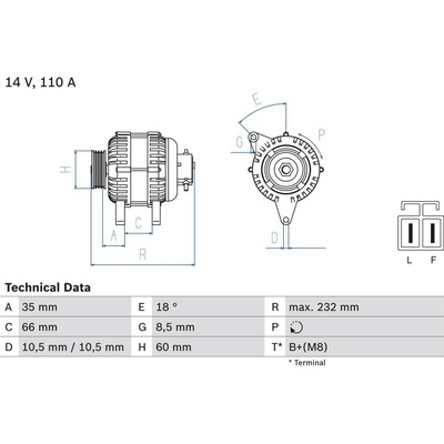 Alternátor BOSCH 0 986 048 301