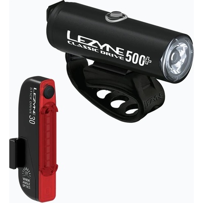 Lezyne Classic Drive 500+ / Stick Drive Pair сатенено черно/черно комплект светлини за велосипед