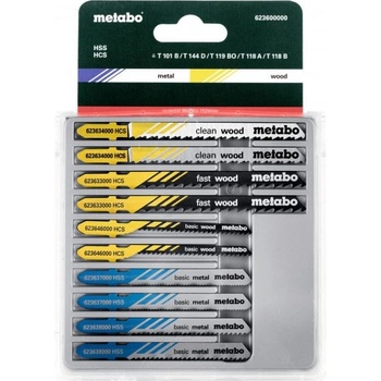 METABO Sada plátků pro přímočaré pily 3, kov, dřevo, plast, 10dílná