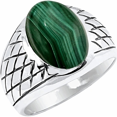 Nefertitis 1004 Pánský stříbrný prsten s malachitem NF56836