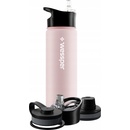 Wessper Láhev na pití z nerezové oceli nepropustná termoska Bpa Free se 3 víčky Růžová 700 ml