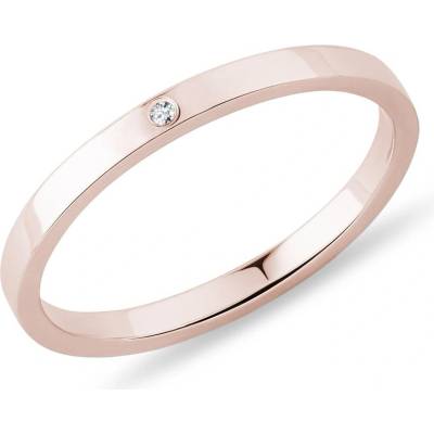 Klenota Snubní prsten z růžového zlata s diamantem X0898114L18