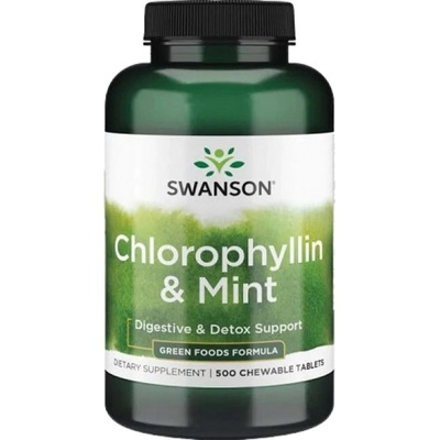 Swanson Chlorophyllin & Mint [500 Дъвчащи таблетки]