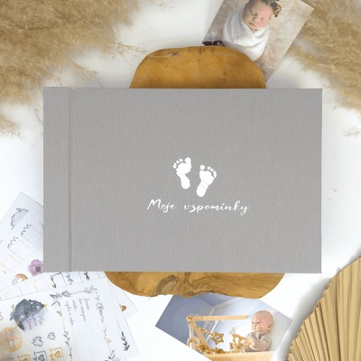 Lovelu Fotoalbum pro miminko - šedé + samolepky – Zboží Živě