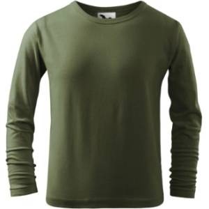 MALFINI Fit-T LS детска тениска с дълъг ръкав, каки (12109)