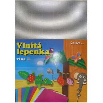 Barevná vlnitá lepenka A4 10ks stříbrná