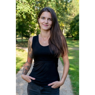 Jsem máma Modalové kojicí tílko černé