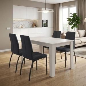 TopMebel Трапезен комплект 5 части Darlen - Fina TopMebel в бял цвят - антрацит 125x72x74cm