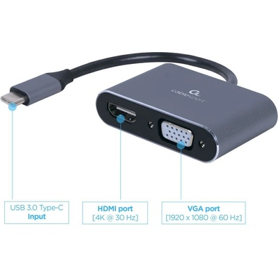 Gembird A-USB3C-HDMIVGA-01
