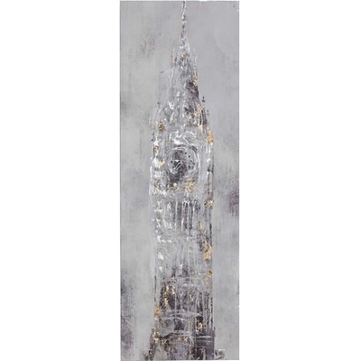 Dizajnový kovový obraz Big Ben 30x90cm, ručne maľovaný