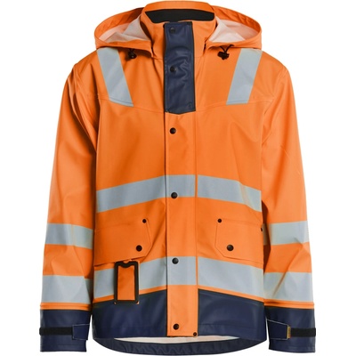 Blåkläder AB 4302 výstražná bunda do dešte trída 2 oranžová/námornická modrá
