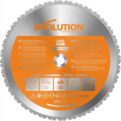 Kotouč na řezání dřeva a kovu MULTI 355x25.4mm 36 zubů Evolution