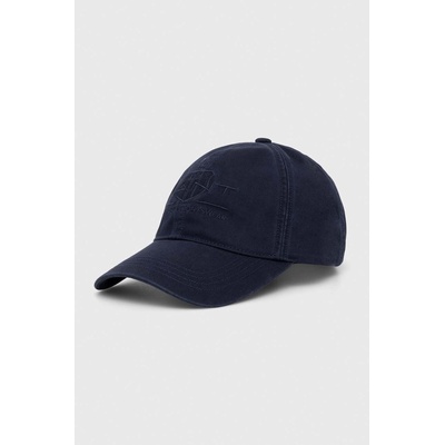 Gant Памучна шапка с козирка Gant в тъмносиньо с апликация (9900117)