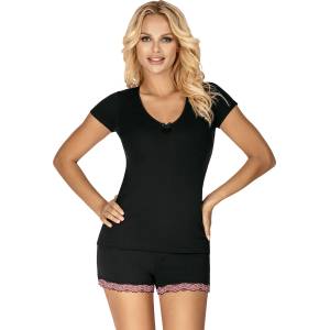Donna Дамска пижама Piama-Clara-12-Black-CzarnyV-55662-Czarny - Бордо, размер 40