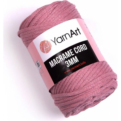 Pletací / háčkovací příze YarnArt MACRAME CORD 3mm 792 starorůžová, jednobarevná 250g/85m
