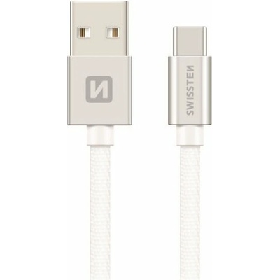 Swissten 71521303 USB - USB-C, 2m, stříbrný