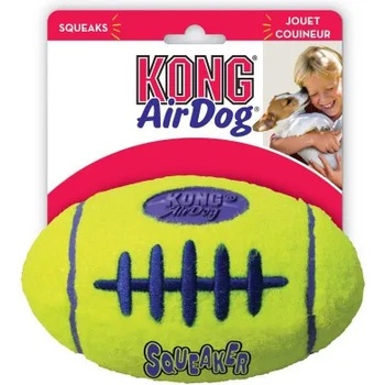 KONG air squeaker football medium - играчка за куче от гума, ръгби топка, с пищялка - САЩ - asfb2e