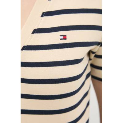 Памучна тениска Tommy Hilfiger в бежово WW0WW40584 (WW0WW40584)