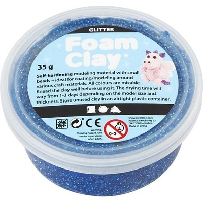 Creative Samotvrdnoucí modelovací hmota Foam Clay GLITTER MODRÁ