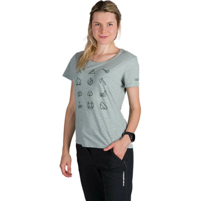 Northfinder Dámske outdoorové tričko z organickej slub bavlny CANDICE lightgreen