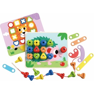 Tooky Toy Дървена низанка Rainbow TK089
