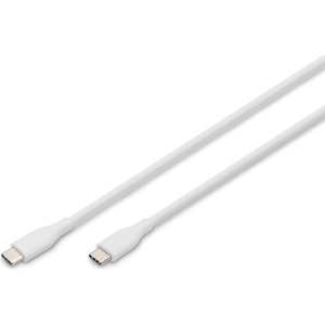 ASSMANN USB-C силиконов кабел за зареждане USB-C към USB-C USB 2.0 60 W 2 м бял AK-300341-020-W (AK-300341-020-W)