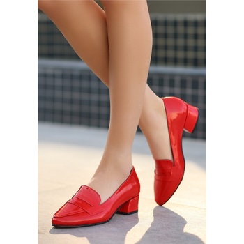 Erbil Shoes Дамски лачени обувки с ток - Червени #370107 (370107_Червен)