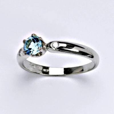 Čištín s.r.o zlatý s briliantem a topazem swiss bílé zlato VLZDR048 10574