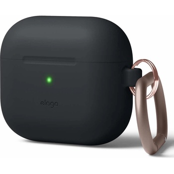 elago Защитен калъф Elago AirPods 3 Silicone Hang Case, за Apple Airpods 3, силиконов, с карабинер, черен (EAP3HG-HANG-BK / 53973)