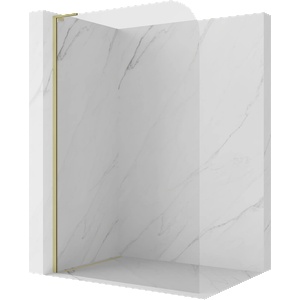 Mexen Kioto-P L душ кабина Walk-in 90 x 200 cm, прозрачна 8 mm, златна четкована (800-090-103-55-00-P)