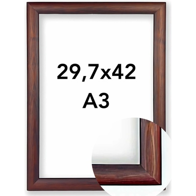 Fotorámeček Porto Rozměr: A3 - 29,7 x 42 cm, Barva: Hnědá, Typ zasklení: Plexi