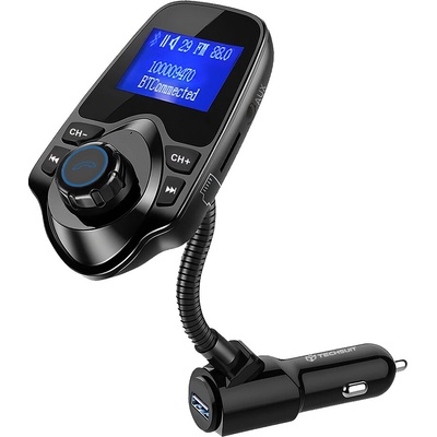 Techsuit - FM modulátor JamLink MFM4 - Bluetooth, Jack 3,5 mm, TF karta, 10-24 V - černý
