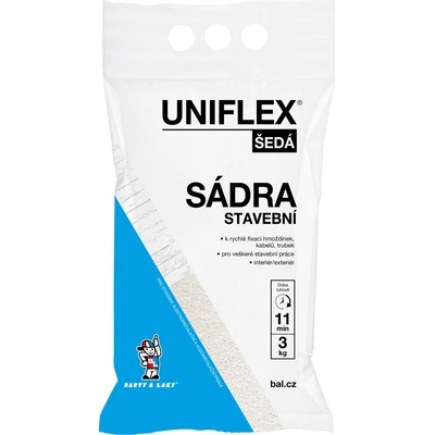 Uniflex sádra šedá, stavební, 3 kg