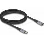 Delock Удължителен кабел USB-C, 40 Gbps, PD 240W, 2 м, сив (DELOCK-81202) - xtreme