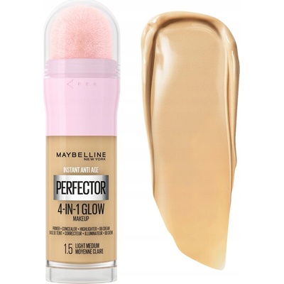 Maybelline Instant Age Rewind Perfector 4-in-1 Glow rozjasňující make-up pro přirozený vzhled 1.5 Light Medium 20 ml