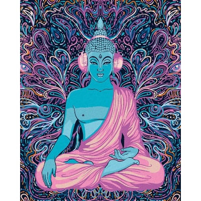 zuty Malování podle čísel Fialový buddha 80 x 100 cm vypnuté plátno na rám 8596530054597