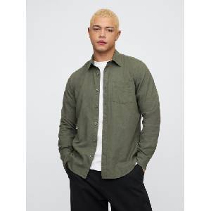 GAP Риза от лленобленда Standard GAP GAP | Zelen | МЪЖЕ | XL