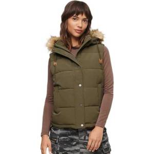 SUPERDRY Потник Superdry Everest Faux Fur vest - Green (Military Olive)