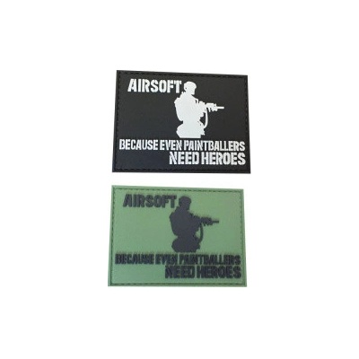 ARMED PATCHES PVC nášivka Airsoft heroes, černá – Zboží Dáma