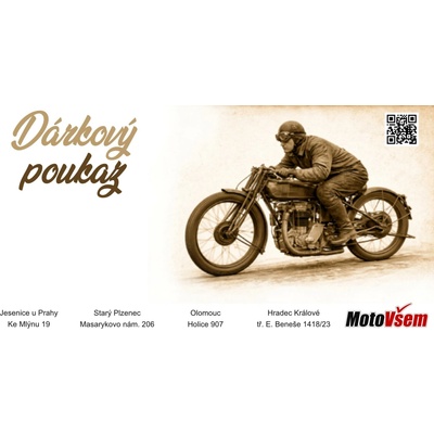 MOTOVŠEM Oldtimer elektronický dárkový poukaz - 500 Kč